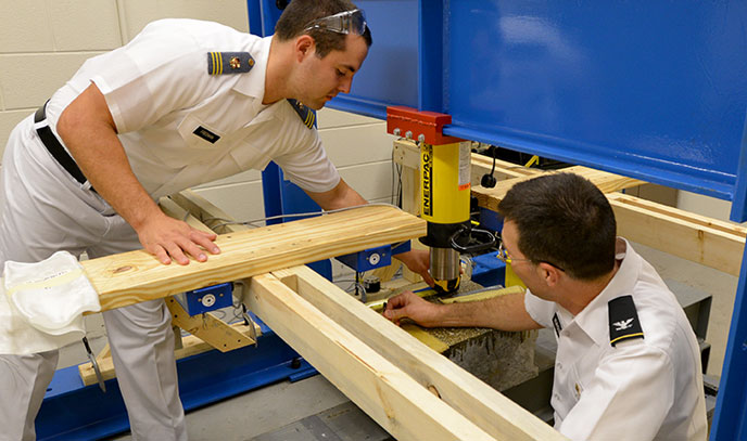 Image of Col. Chuck Newhouse and cadet using BEAM lab