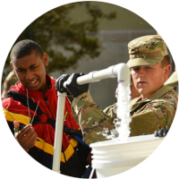 VMI cadets performing STEMH experiment