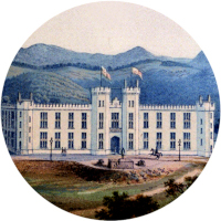 VMI founded 1839 building print from 1857 Casimir Bohn