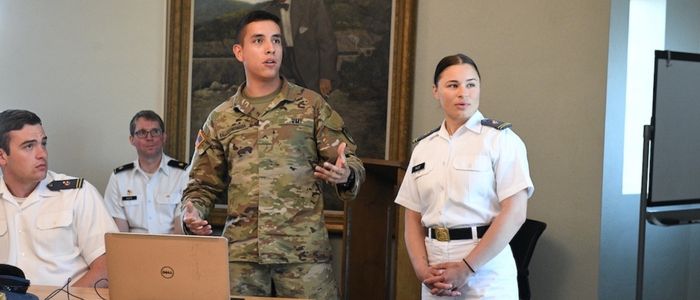 Students in classroom at VMI, a military college in Virginia