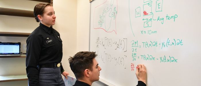 Students in classroom at VMI, a military college in Virginia