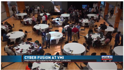 Screenshot of WDBJ news feature showing conference attendees.