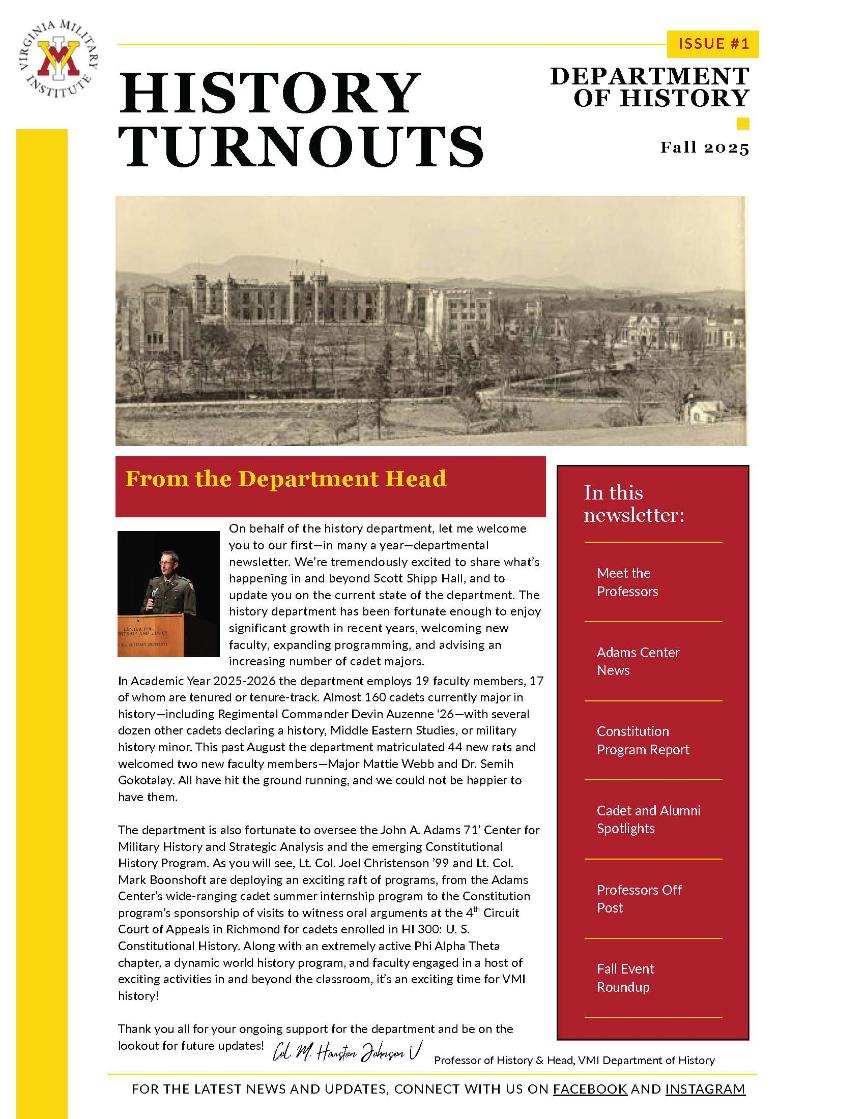 History Newsletter Thumbnail of Page 1, Fall 2025