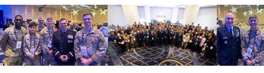 Air Force ROTC Det 880 cadets at the conference with other attendees and leaders.