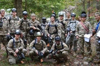 AFROTC cadets at paintball course from Fall FTX 2021