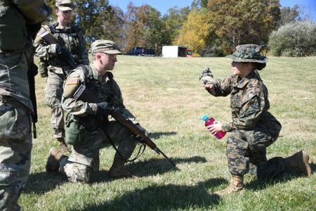 NROTC Midshipmen train with navigation equipment as part of their USMC training.