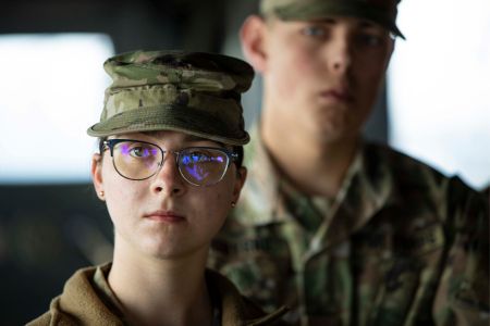 Naval ROTC cadets from VMI visit Navy ships during spring training