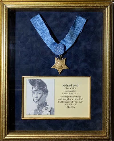 Medal of Honor display for Richard E. Byrd, Jr. VMI Class of 1908 Commander, U.S. Navy