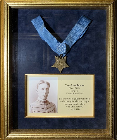 Medal of Honor display for Cary D. Langhorne VMI Class of 1894 Surgeon, U.S. Navy