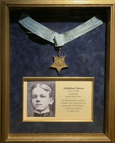 Medal of Honor display for Adolphus Staton VMI Class of 1894 Lieutenant , U.S. Navy