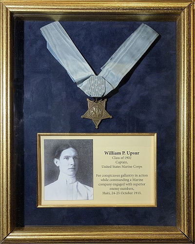 Medal of Honor display for William P. Upshur VMI Class of 1894 Captain, U.S. Marine Corps