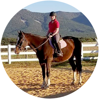 Equestrian Club cadet on horseback photo circle