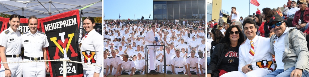 Collage of photos of cadets and their families at past events