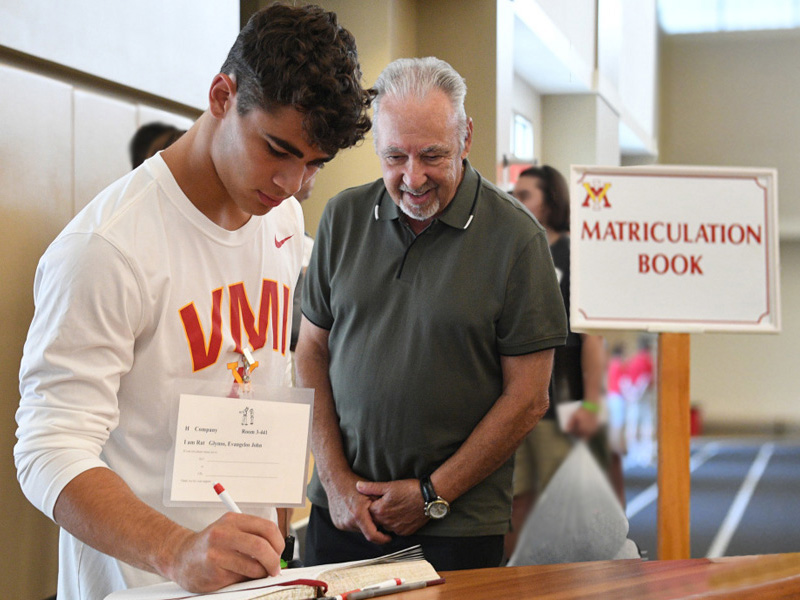 New cadet signing matriculation book