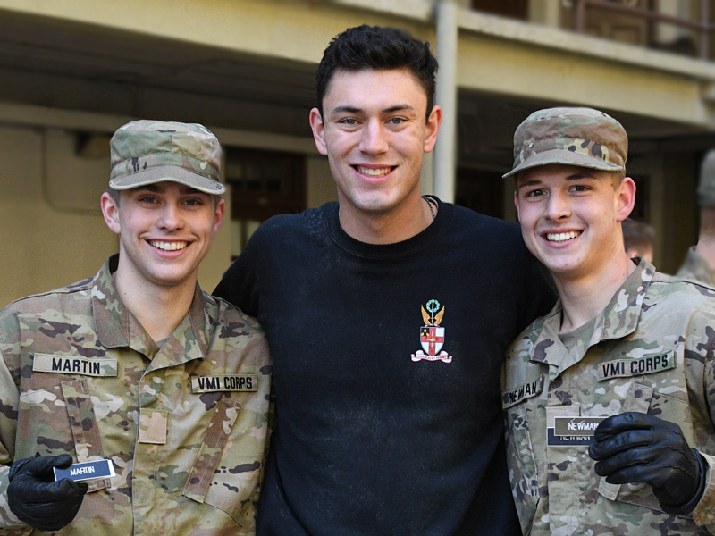 VMI cadets with their 1st Class cadet mentor after completing Break Out 2022