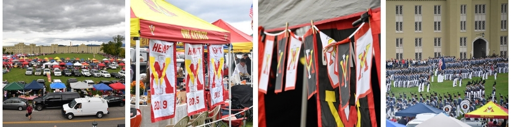 Collage of photos of VMI tailgating events