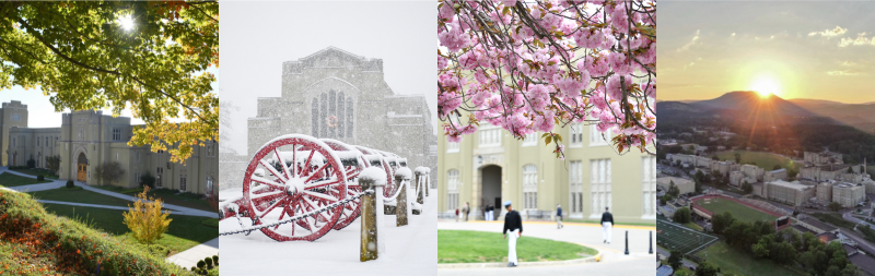 VMI grounds in different seasons