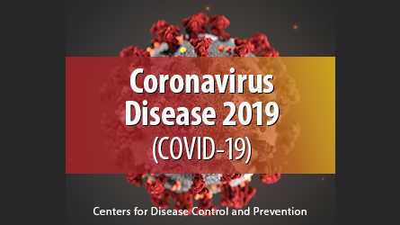 Clickable button with COVID graphic that points to CDC resources