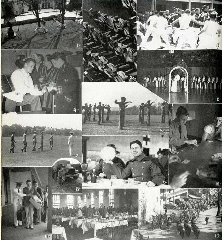 The daily routines of the Second Class year for the class of 1943, daily life of cadets during wartime.