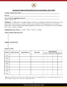 Academic Program Report Template thumbnail 