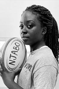 Holly Njabo, former women's rugby player, biology major