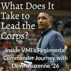 Black Male Cadet in Uniform Devin Auzenne Addressing Audience in Cameron Hall