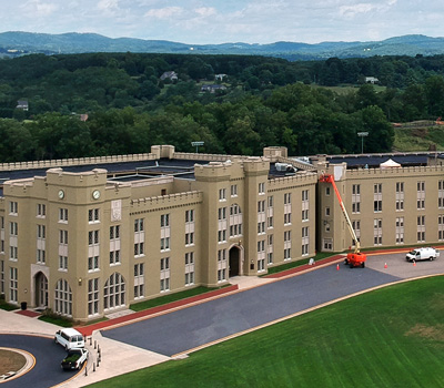 Aerial view of VMI barracks