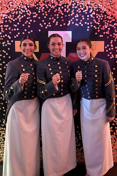 Sadie poses with friend at Ring Figure.