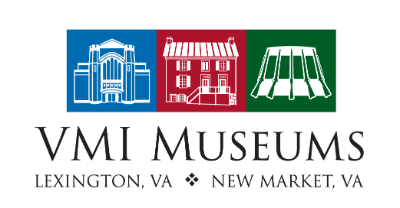 VMI Museum logo, with icons representing each museum. From left to right: Memorial Hall for the VMI Museum, Jackson House, and VMCW.