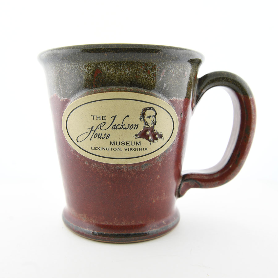 Mug with museum logo in brick red