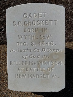 Photo of stone marker for C.G. Crockett
