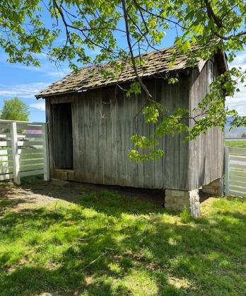 Photo of the exterior of the hen house