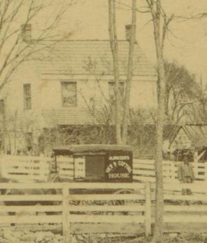 photo from 1880 of east elevation of Bushong Farmhouse