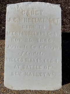 Photo of stone marker for Cadet Wheelwright