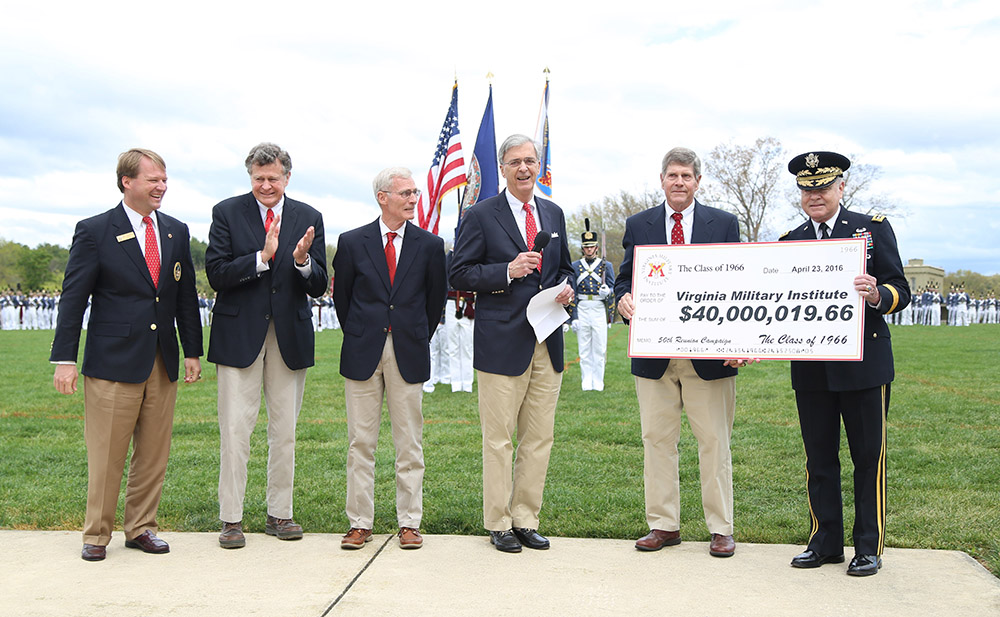 Members of the Class of 1966 present their reunion gift.