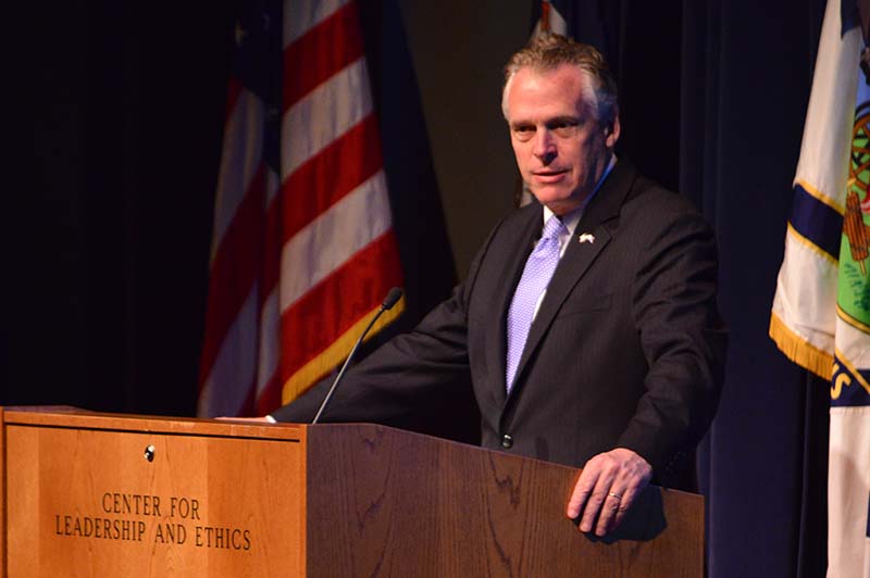 Gov. McAuliffe at podium