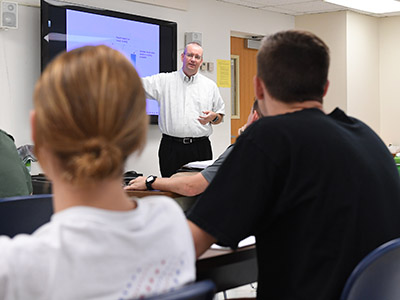 Professor teaching class