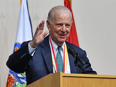 image of James Baker at podium