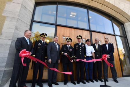 Members of VMI Sr. Administration cut ribbon at Cormack Hall