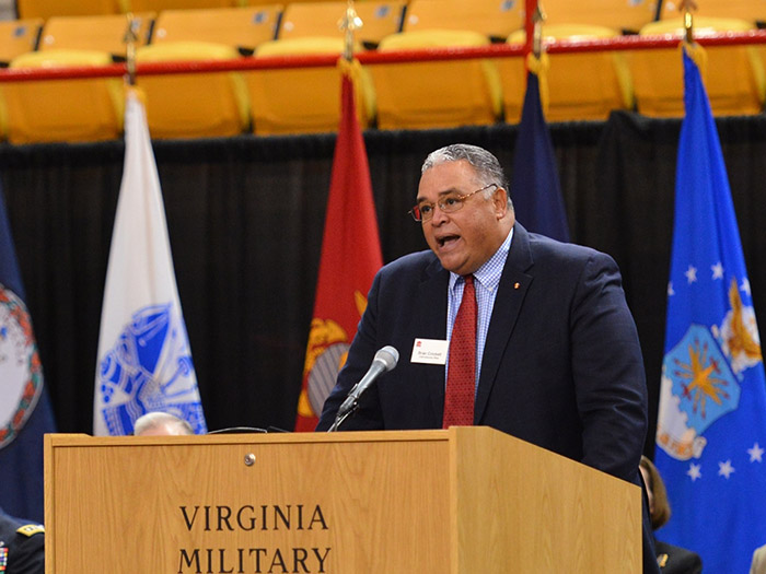 Image of Brian Crockett at podium