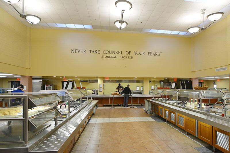 Crozet Hall buffet lines are refilled between dining periods.