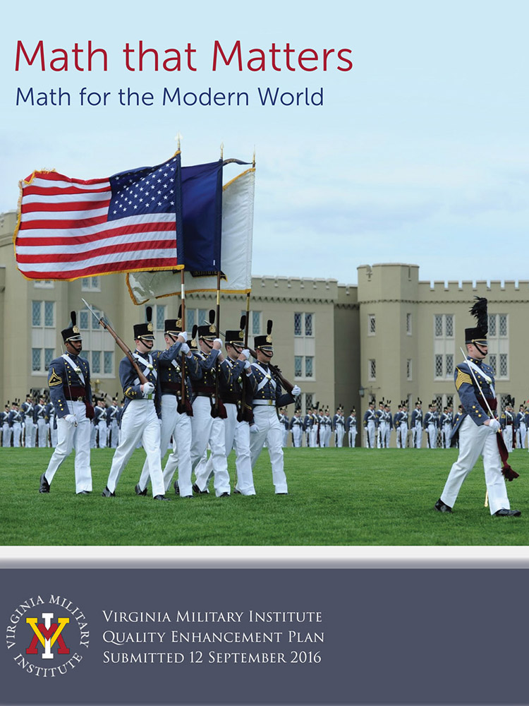 The cover of the Quality Enhancement Plan shows cadets marching across the Parade Ground.