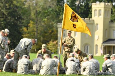 Cadets train on the VMI Parade Ground during fall 2018 field training exercises. 