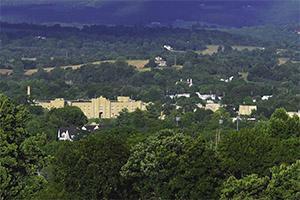 A view of barracks from afar.