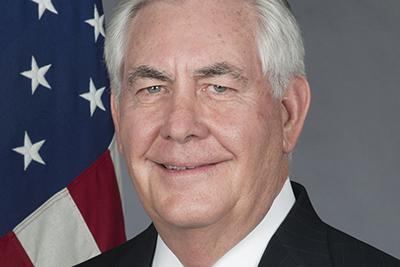 A portrait of Secretary of State Rex Tillerson.