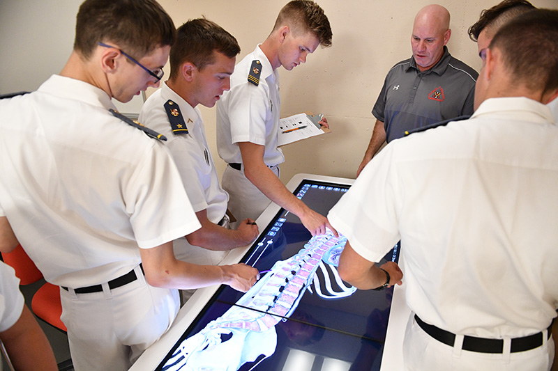 PE Students with Anatomage Table