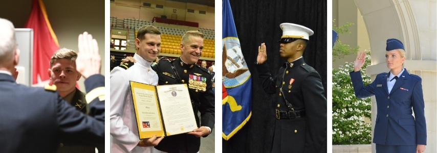 VMI Cadets during pin-on ceremonies during 2021 Commissioning