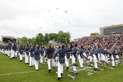 May 2021 Commencement Glove Toss - VMI photo by Kelly Nye