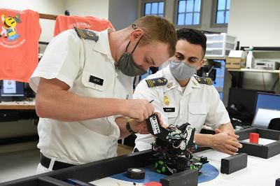 Cadets working on entry for the Institute of Electrical and Electronics Engineers (IEEE) Region III Hardware Competition