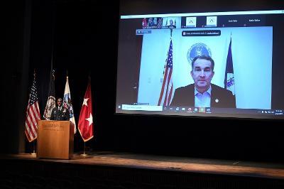 VMI's Superintendent, Maj. Gen. Wins '85 introduces Keynote speaker, Virginia Gov. Ralph Northam ’81.